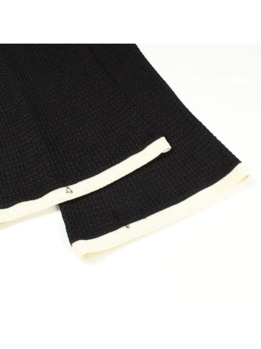 Chanel Pants CC Logo Button Knit Rayon Cotton